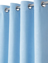Pack of 2 Polyester Blackout Emboss Window Curtains- Blue