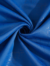 Pack of 2 Polyester Blackout Emboss Window Curtains- Navy Blue