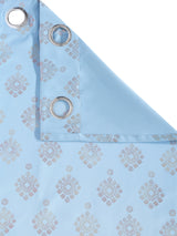 Pack of 2 Polyester Blackout Foil Door Curtains- Blue