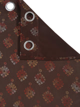 Pack of 2 Polyester Blackout Foil Long Door Curtains- Brown