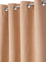 Pack of 2 Polyester Blackout Emboss Window Curtains- Beige