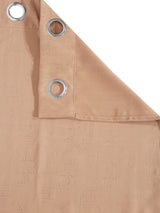 Pack of 2 Polyester Blackout Emboss Window Curtains- Beige