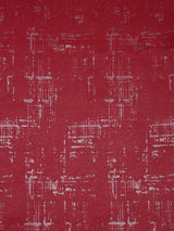 Pack of 2 Polyester Blackout Emboss Long Door Curtains- Red