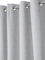 Pack of 2 Polyester Blackout Emboss Door Curtains- Light Grey
