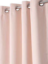 Pack of 2 Polyester Blackout Solid Long Door Curtains- Pink