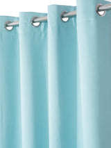 Pack of 2 Polyester Blackout Solid Long Door Curtains- Sky Blue