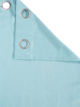 Pack of 2 Polyester Blackout Solid Long Door Curtains- Sky Blue