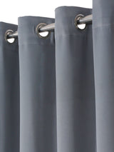 Pack of 2 Polyester Blackout Solid Long Door Curtains- Dark Grey