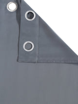 Pack of 2 Polyester Blackout Solid Long Door Curtains- Dark Grey