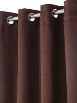 Pack of 2 Polyester Blackout Solid Long Door Curtains- Brown
