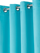Pack of 2 Polyester Blackout Solid Long Door Curtains- Turquoise