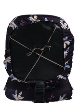 Stretchable Elastic Floral Printed Office Chair Cover Pack of 4- Dark Purple