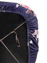 Stretchable Elastic Floral Printed Office Chair Cover Pack of 4- Purple