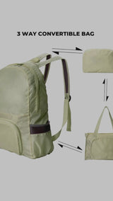 3-way Convertible Travelling Bag (Pack of 1) Nylon Solid- Green