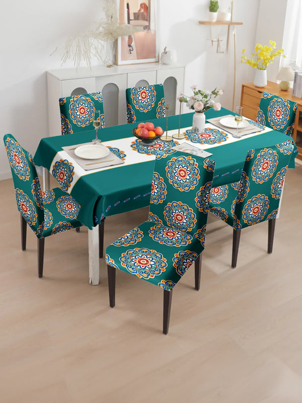 stretchable-printed-table-cover-and-printed-set-green