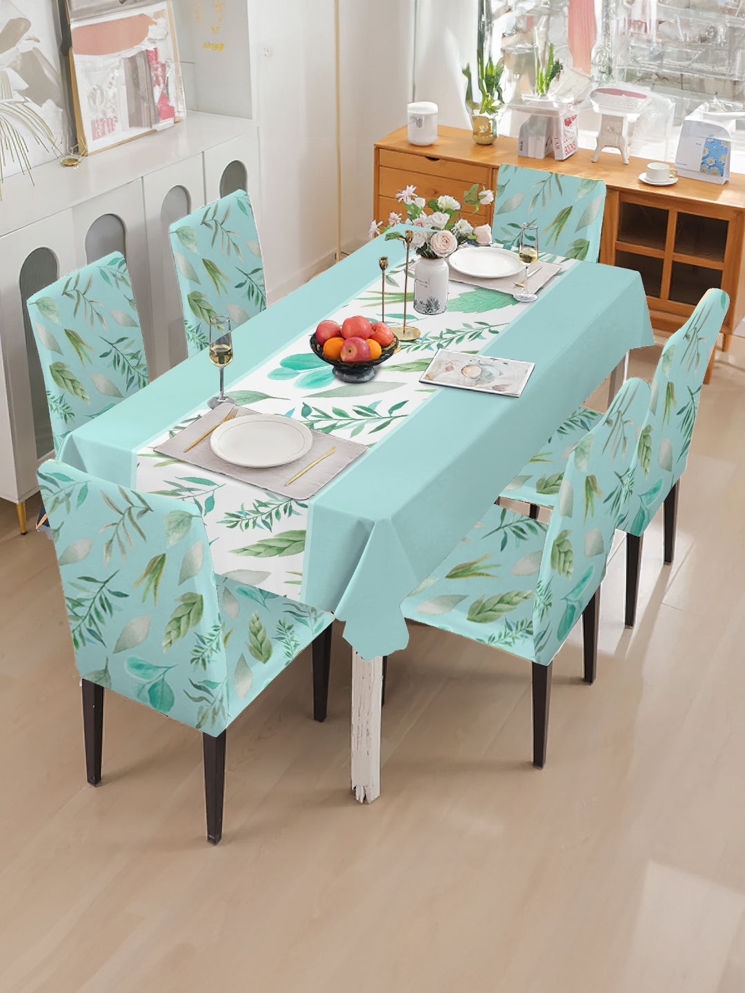 stretchable-printed-table-cover-and-printed-set-sky-blue