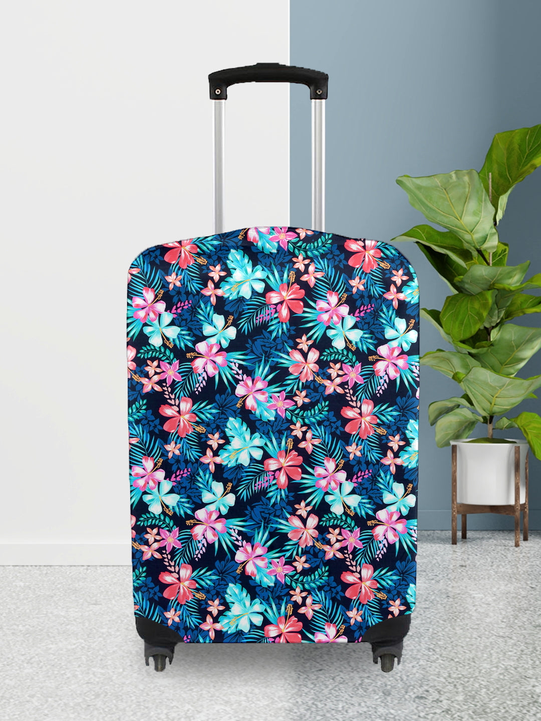 Stretchable Printed Protective Luggage Bag Cover Large- Multicolour