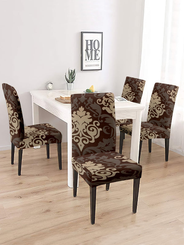 stretchable-dining-chair-cover-set-of-2-ethnic-motif-printed-brownwholesale