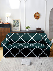 Elastic StretchableUniversal Printed Sofa Cover 3 Seater-Green