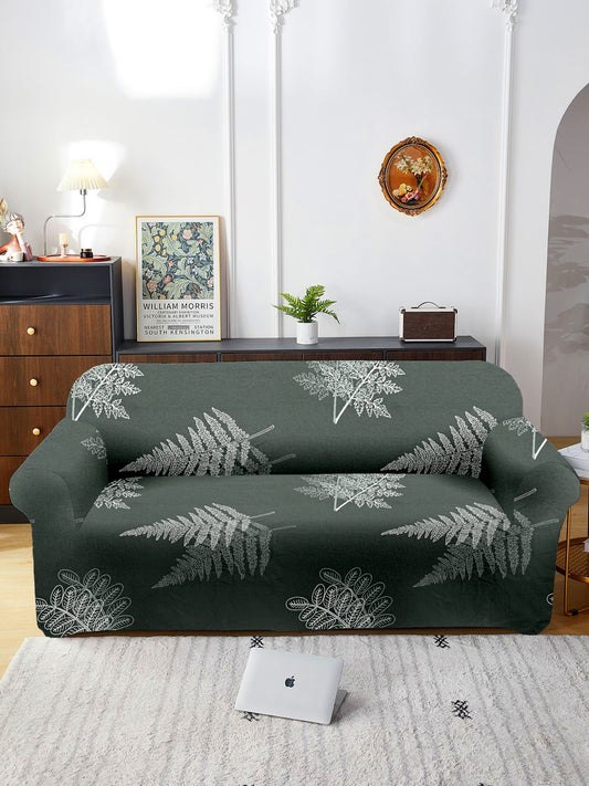 Elastic Stretchable Universal Printed Sofa Cover 2 Seater- Grey