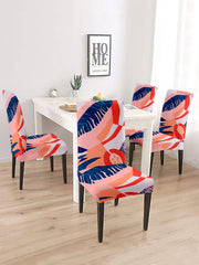 Stretchable DiningPrinted Chair Cover Set-4 Multi