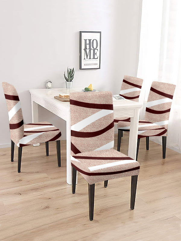 stretchable-dining-chair-cover-set-of-2-abstract-printed-brownwholesale