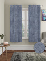 Set of 2 Velvet Blackout Window Curtains with 5 Cushion Covers- Grey