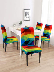 Stretchable DiningPrinted Chair Cover Set-2 Multi