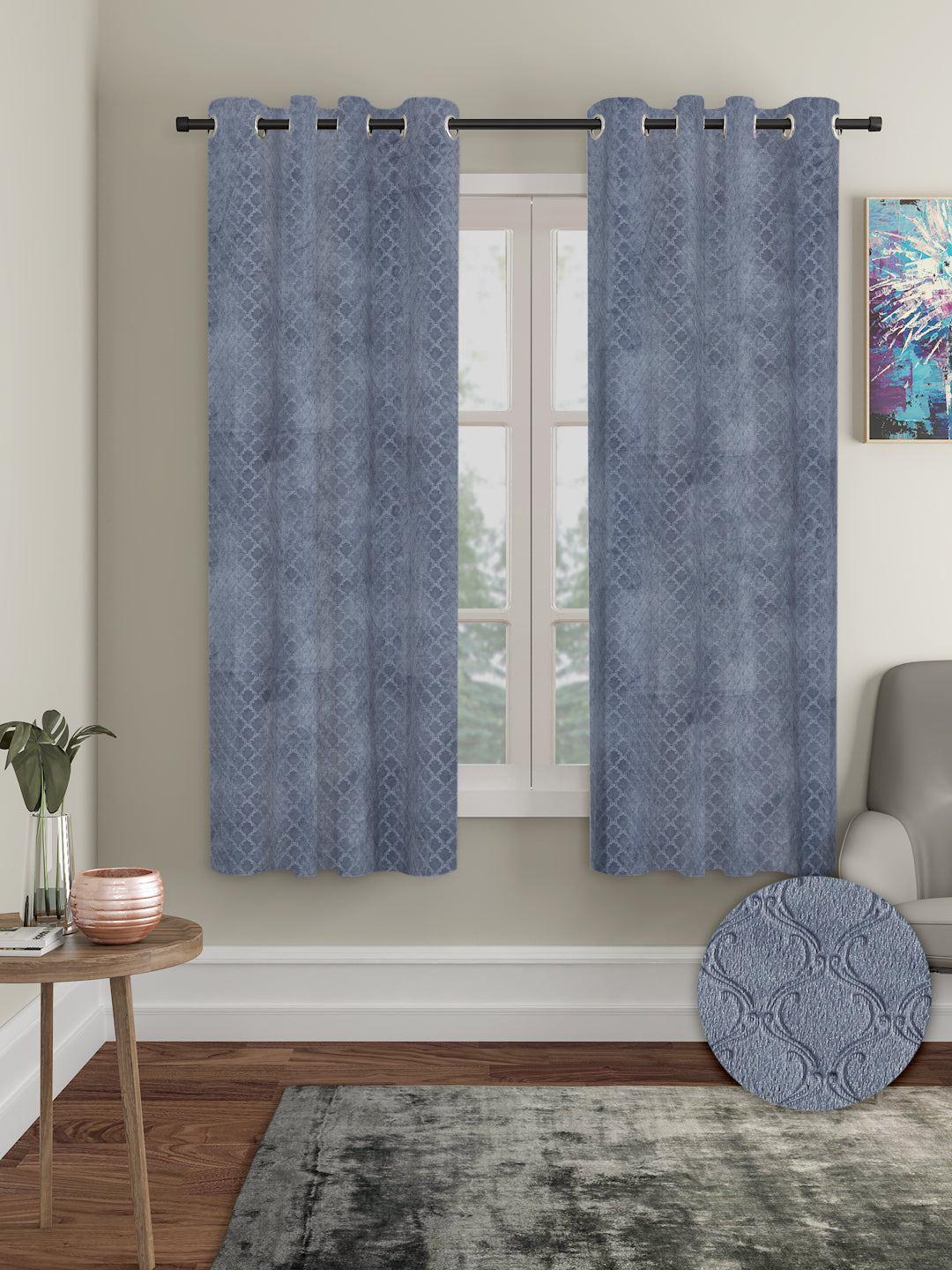 velvet-curtain-cushion-combo-grey