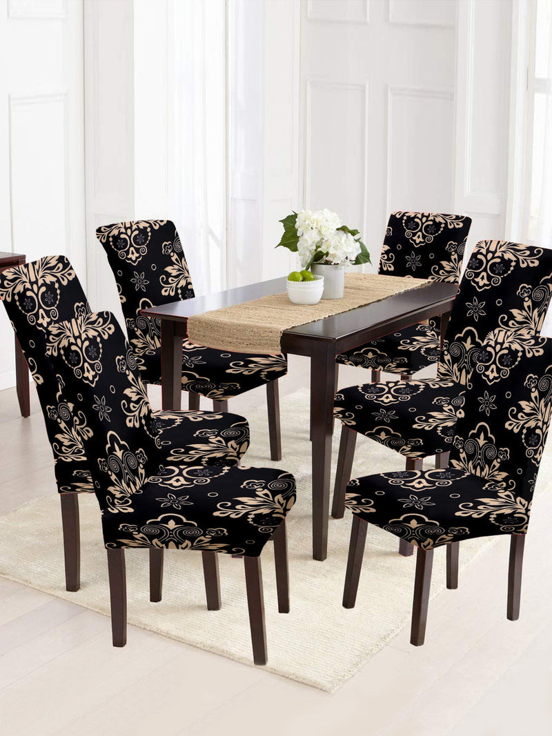 dining-chair-cover-set-of-6-black-beige-ethnic-printed