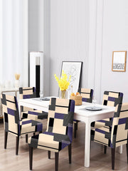 Stretchable DiningPrinted Chair Cover Set-6 Multi