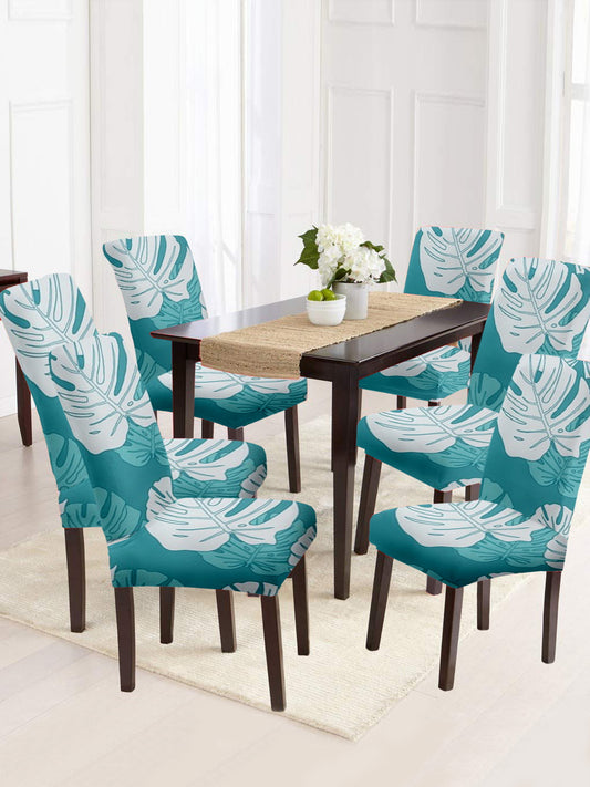 non-slip-dining-chair-cover-leaf-printed-set-of-6-blue