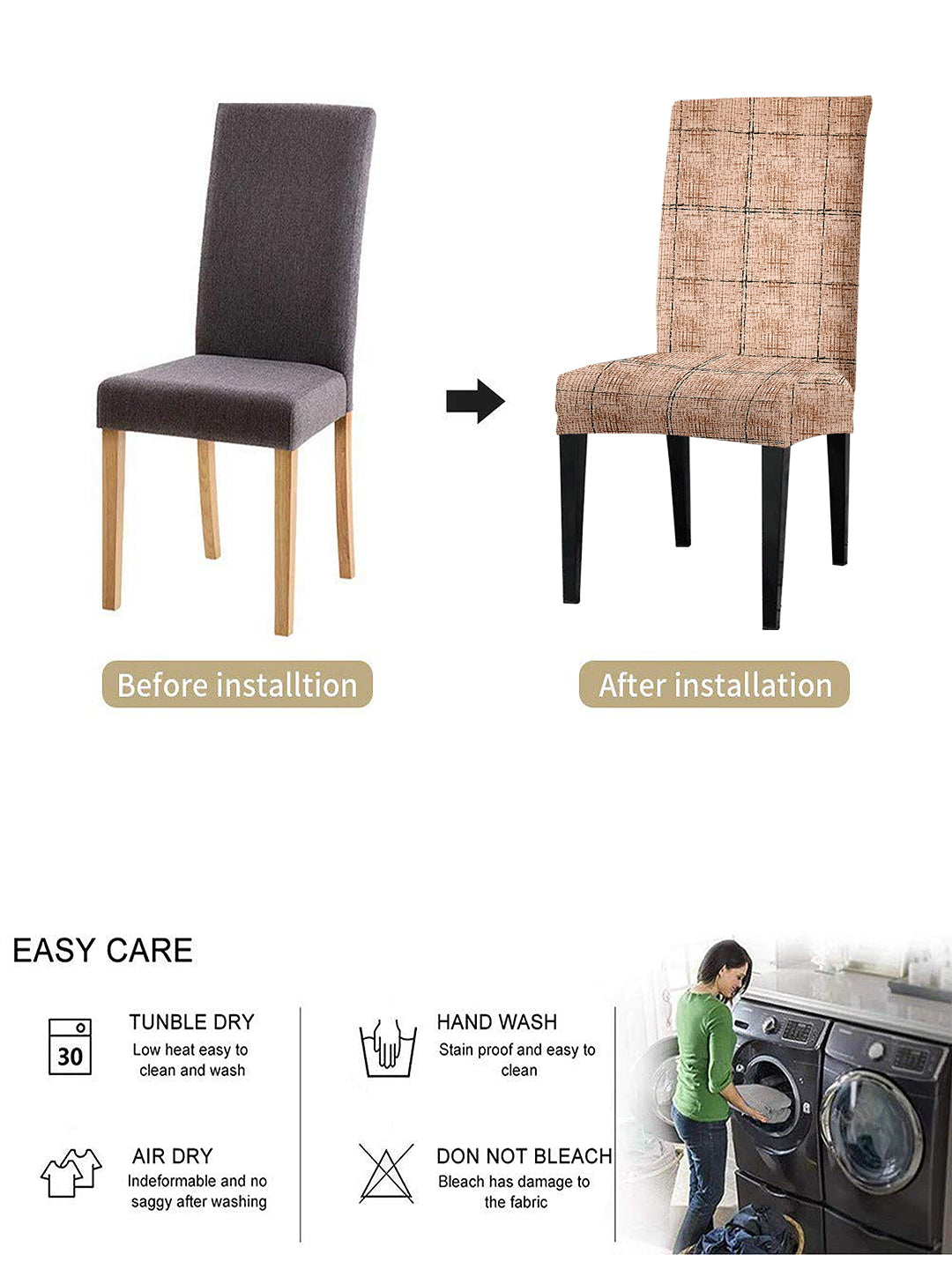 stretchable-dining-chair-cover-set-of-2-printed-beigewholesale