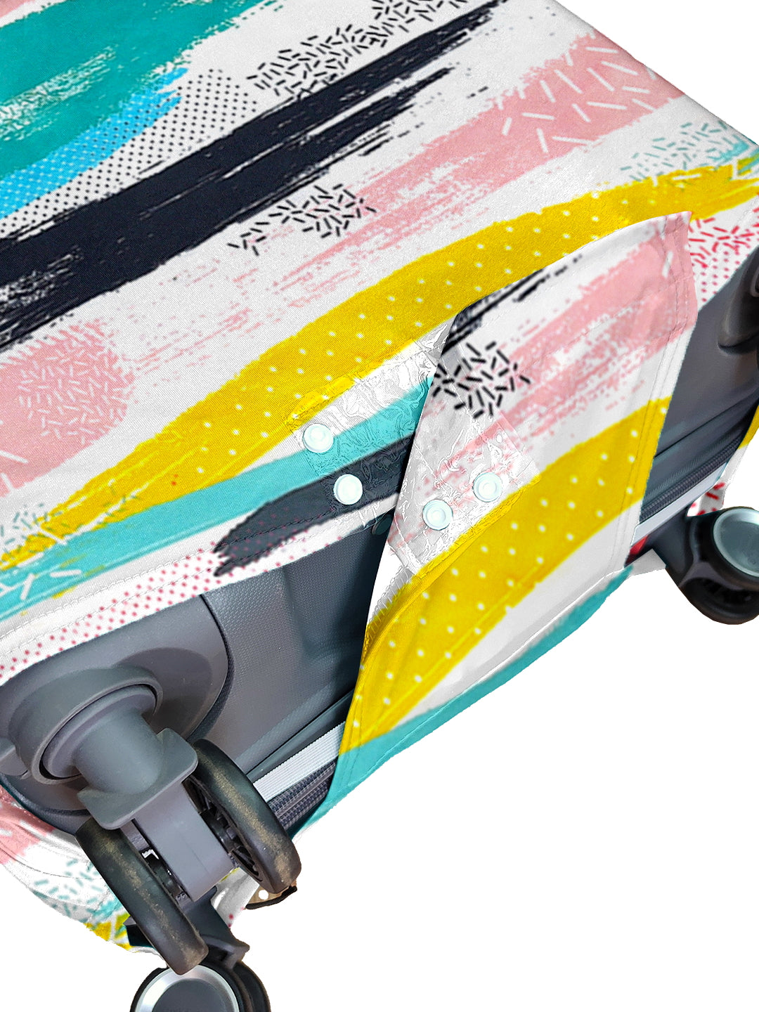 Stretchable Printed Protective Luggage Bag Cover Small- Multicolour
