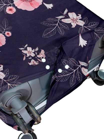 Stretchable Printed Protective Luggage Bag Cover Small- Violet