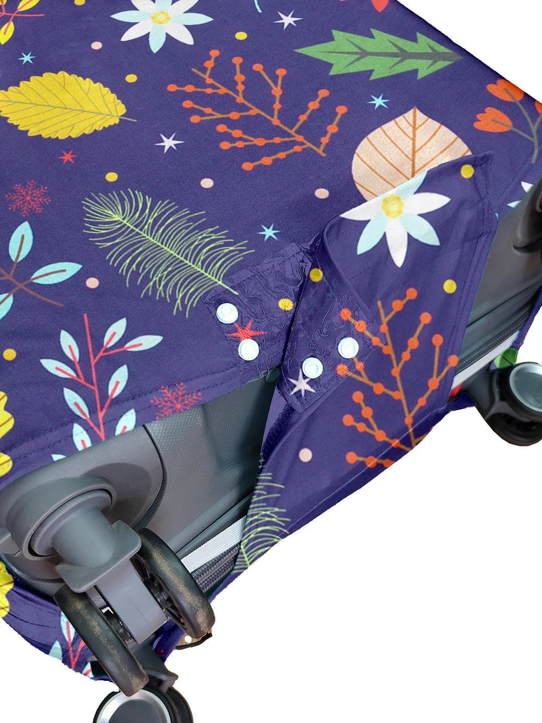 Stretchable Printed Protective Luggage Bag Cover Medium- Purple