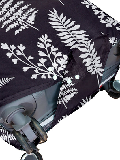Stretchable Printed Protective Luggage Bag Cover Medium- Black & White