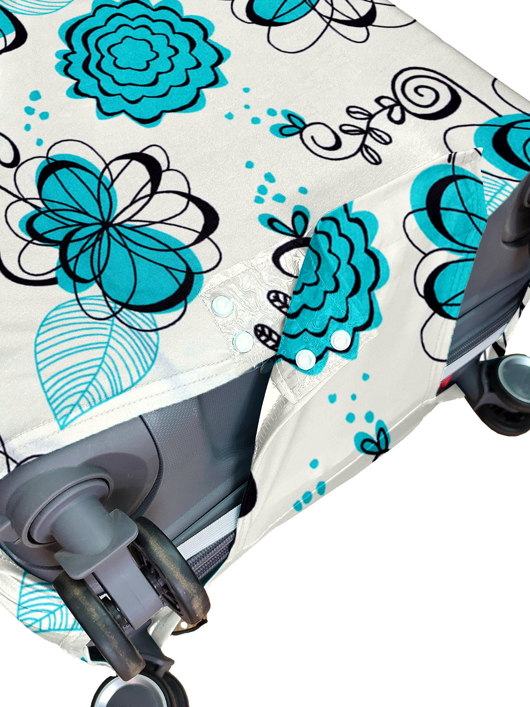 Stretchable Printed Protective Luggage Bag Cover Medium- Turquoise