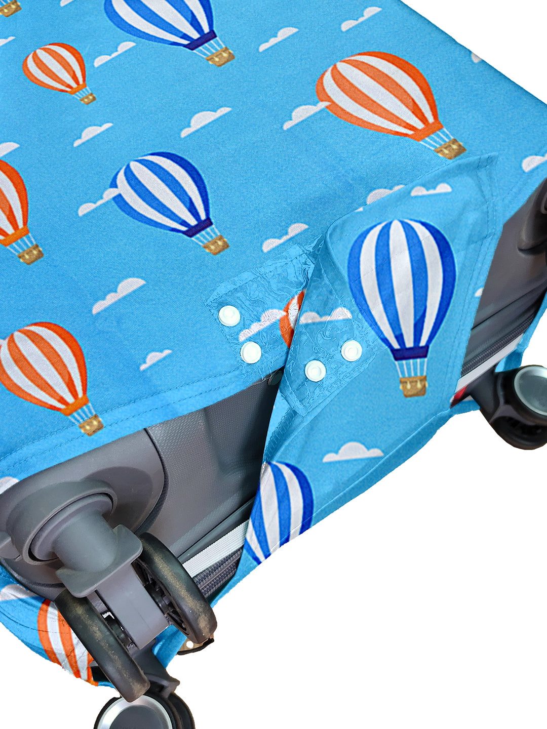 Stretchable Printed Protective Luggage Bag Cover Medium- Light Blue
