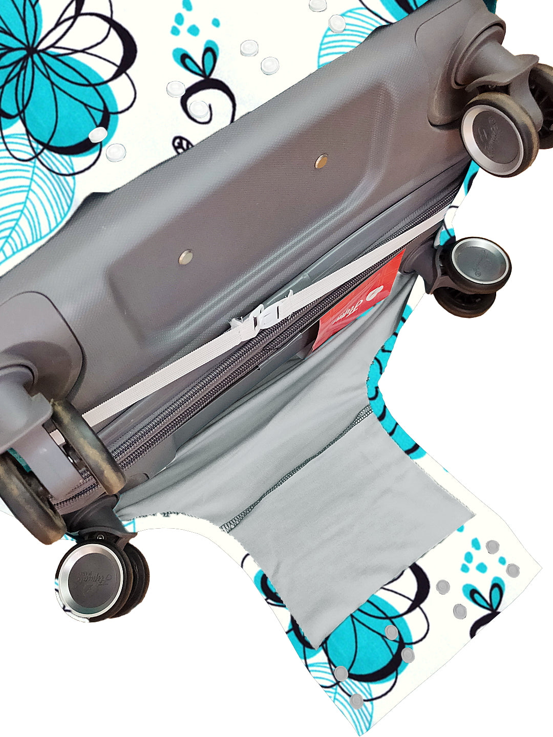 Stretchable Printed Protective Luggage Bag Cover Small- Turquoise