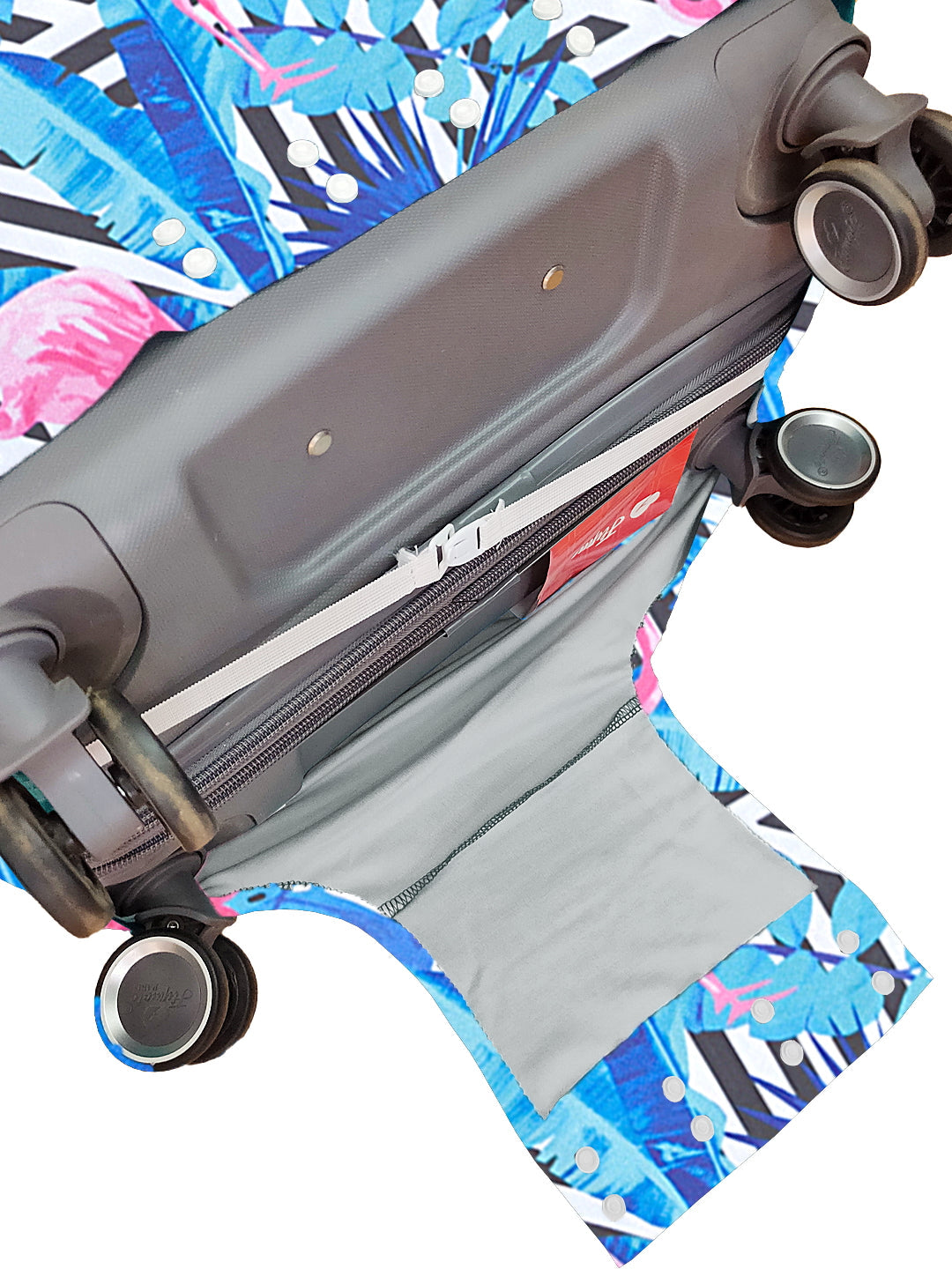 Stretchable Printed Protective Luggage Bag Cover Medium- Dark Blue