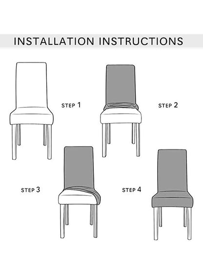 Elastic Solid Non-Slip Dining Chair Covers Set of 4 - Cream