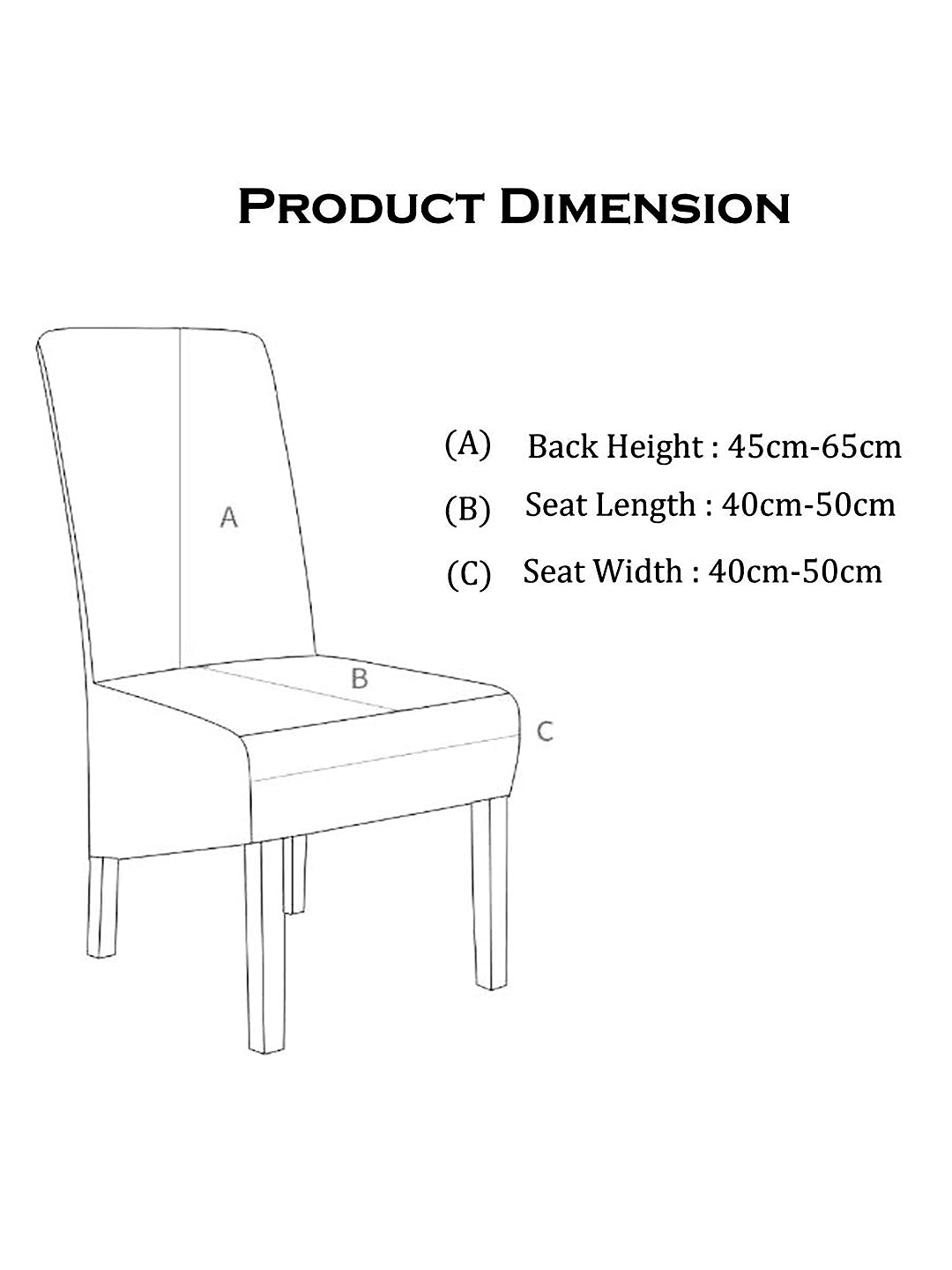Elastic Geometric Printed Non-Slip Dining Chair Covers Set of 4 - Cream