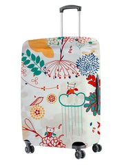 Stretchable Printed Protective Luggage Bag Cover Medium- White