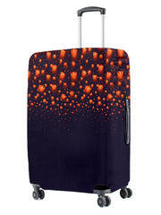 Black & Orange Printed Medium Luggage Cover