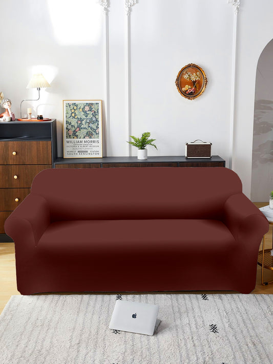 Elastic Stretchable Sofa Cover 2 Seater- Brown