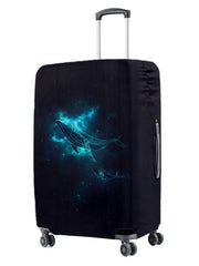 Black & Turquoise Printed Medium Luggage Cover