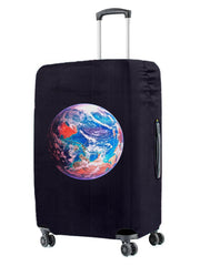 Black & Purple Printed Medium Luggage Cover