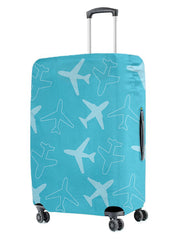 Blue Printed Medium Luggage Cover