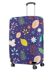 Stretchable Printed Protective Luggage Bag Cover Small- Purple